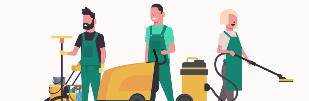 Janitors,Team,Cleaning,Service,Concept,Male,Female,Cleaners,In,Uniform